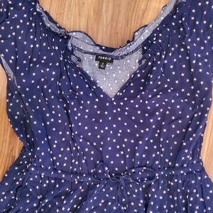 Navy & tan star midi dress